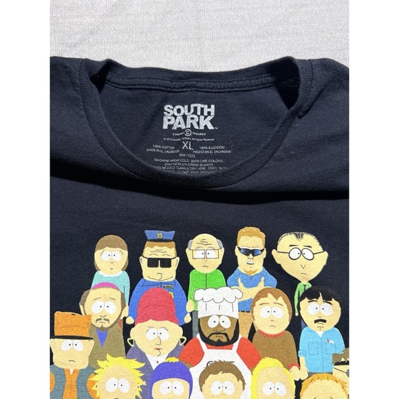 South Park "Full Cast" Character Collage Black T-Shirt - Men's/Unisex XL - Picture 4 of 5